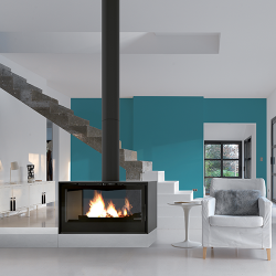 Axis I1000 Double Sided Freestanding Wood Fireplace