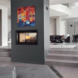 Axis H1600 Double Sided Inbuilt Wood Fireplace