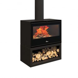 Lacunza Silver 800 With Base Freestanding Wood Fireplace