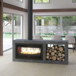 Lacunza Nickel 1000 Double Sided Inbuilt Wood Fireplace