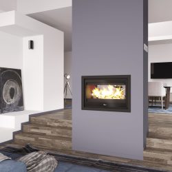 Lacunza Nickel 800 Double Sided Inbuilt Wood Fireplace