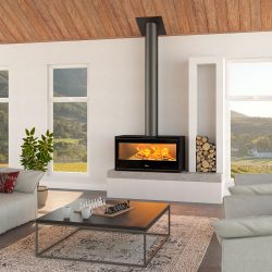 Lacunza Silver 800 Freestanding Wood Fireplace