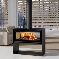 ADF Linea 100 Duo L Freestanding Wood Fireplace